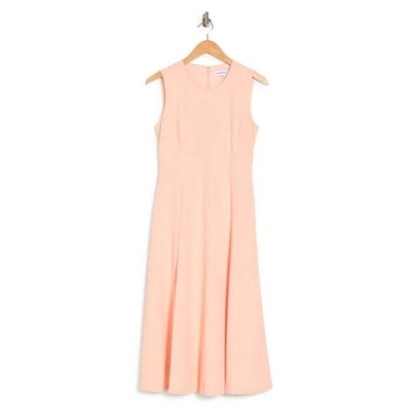 Calvin Klein Women seamed sleeveless in nectar Dress BNWOT sz 4 - Picture 1 of 7